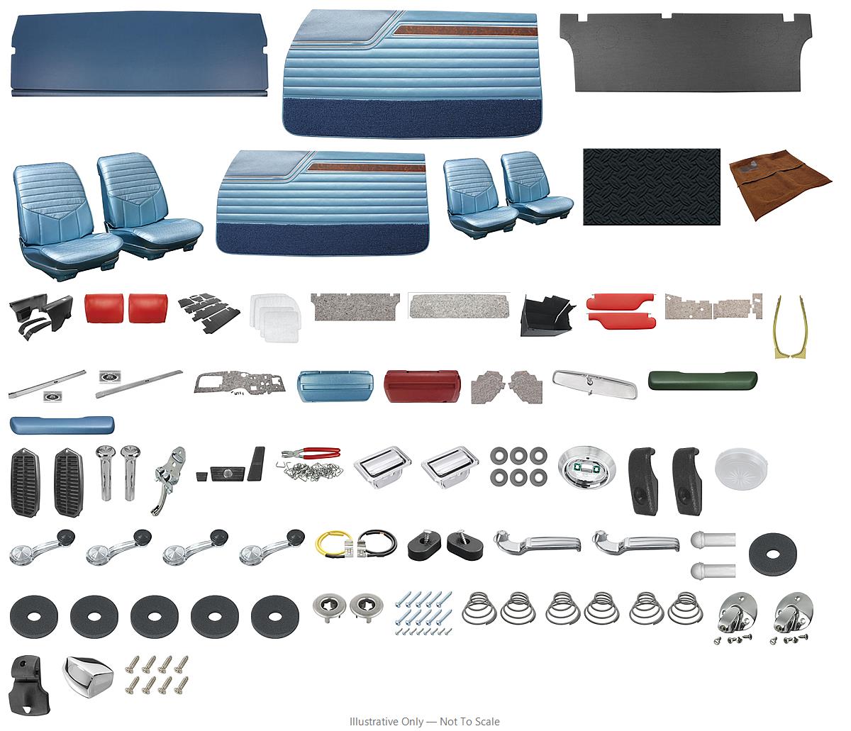 Photo of Interior Kit, 1970 Cutlass Holiday & "S", Stage IV, Bench, Coupe, PUI
