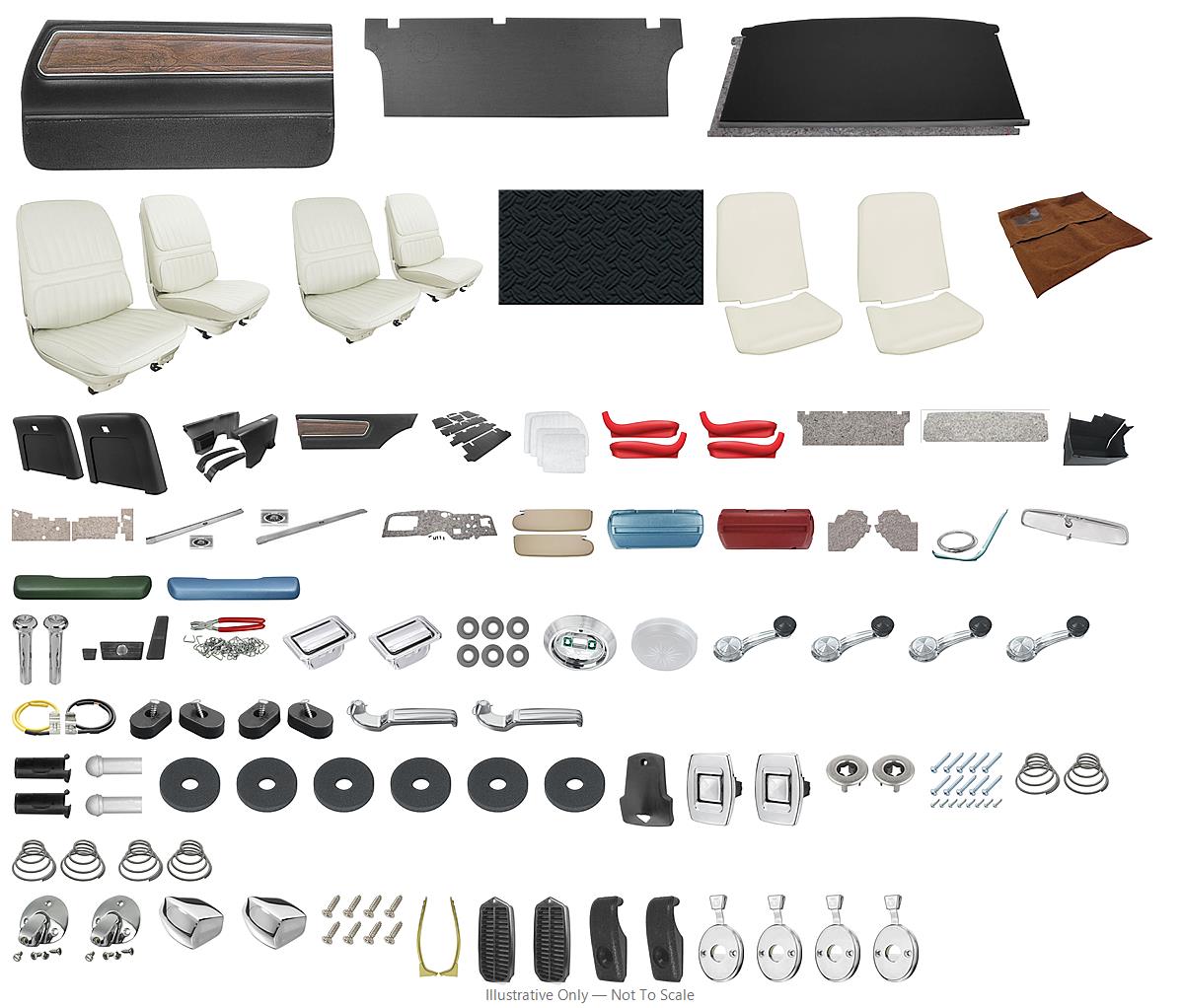 Photo of Interior Kit, 1971-72 Cutlass Sprme Holiday & Sprme, Stage IV, Buckets, Coupe, D