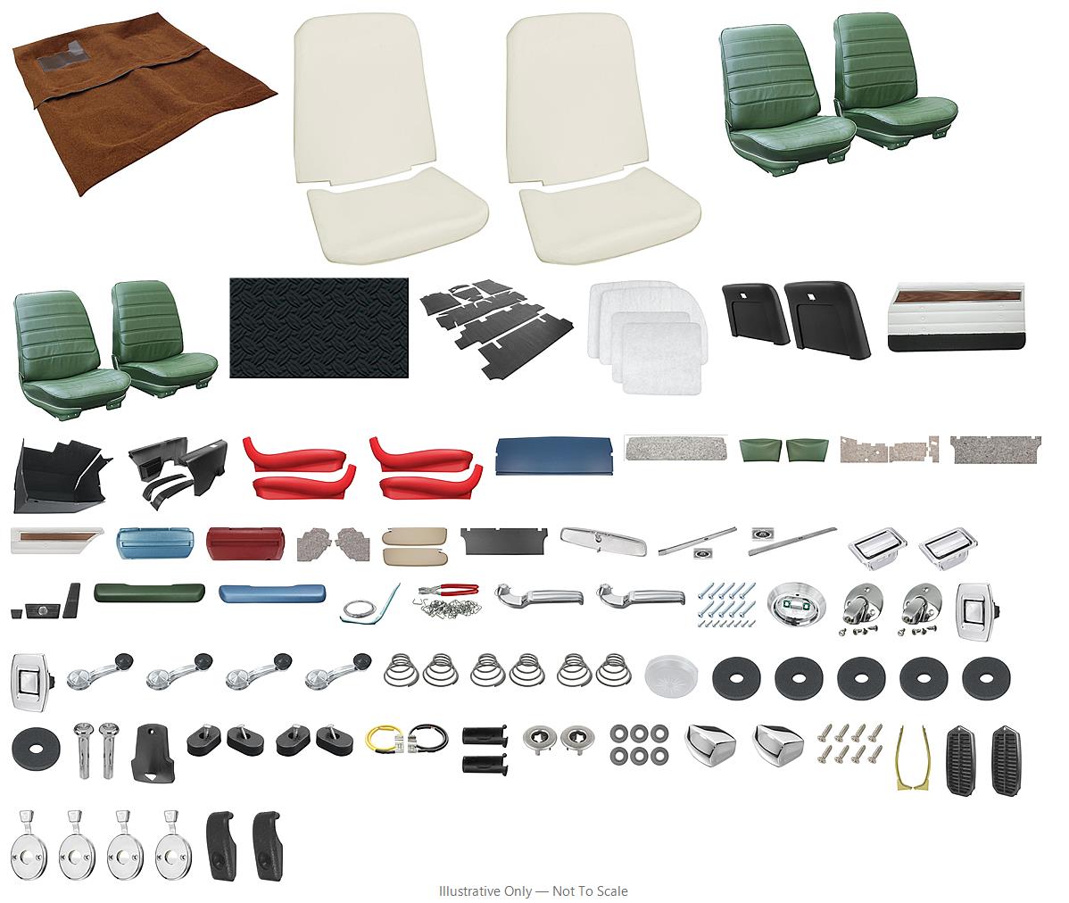 Photo of Interior Kit, 1971 Cutlass Holiday & "S", Stage IV, Buckets, Coupe, PUI