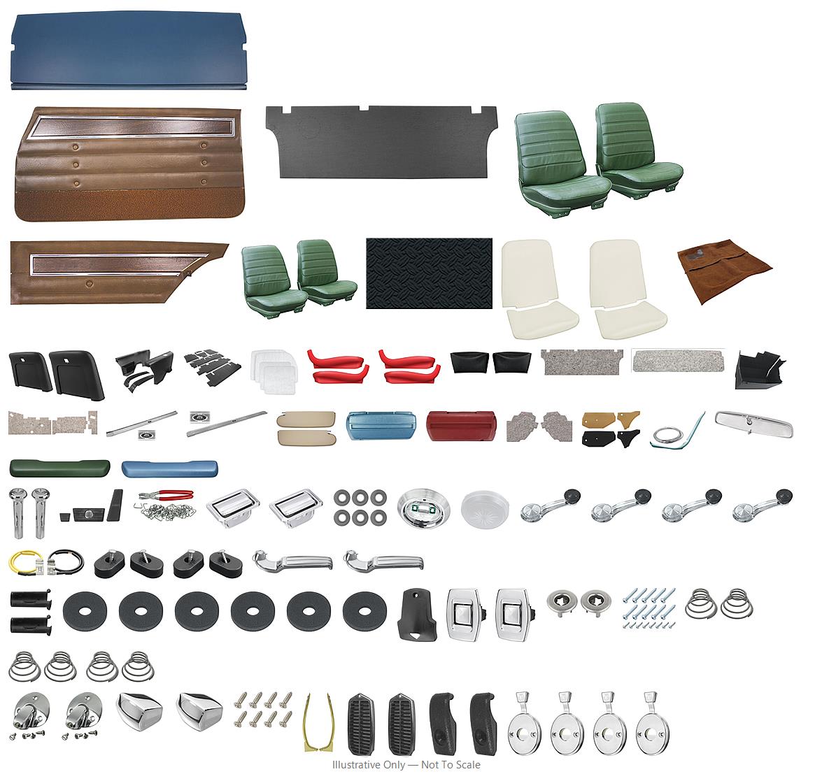 Photo of Interior Kit, 1972 Cutlass Holiday & "S", Stage IV, Buckets, Coupe, Legendary