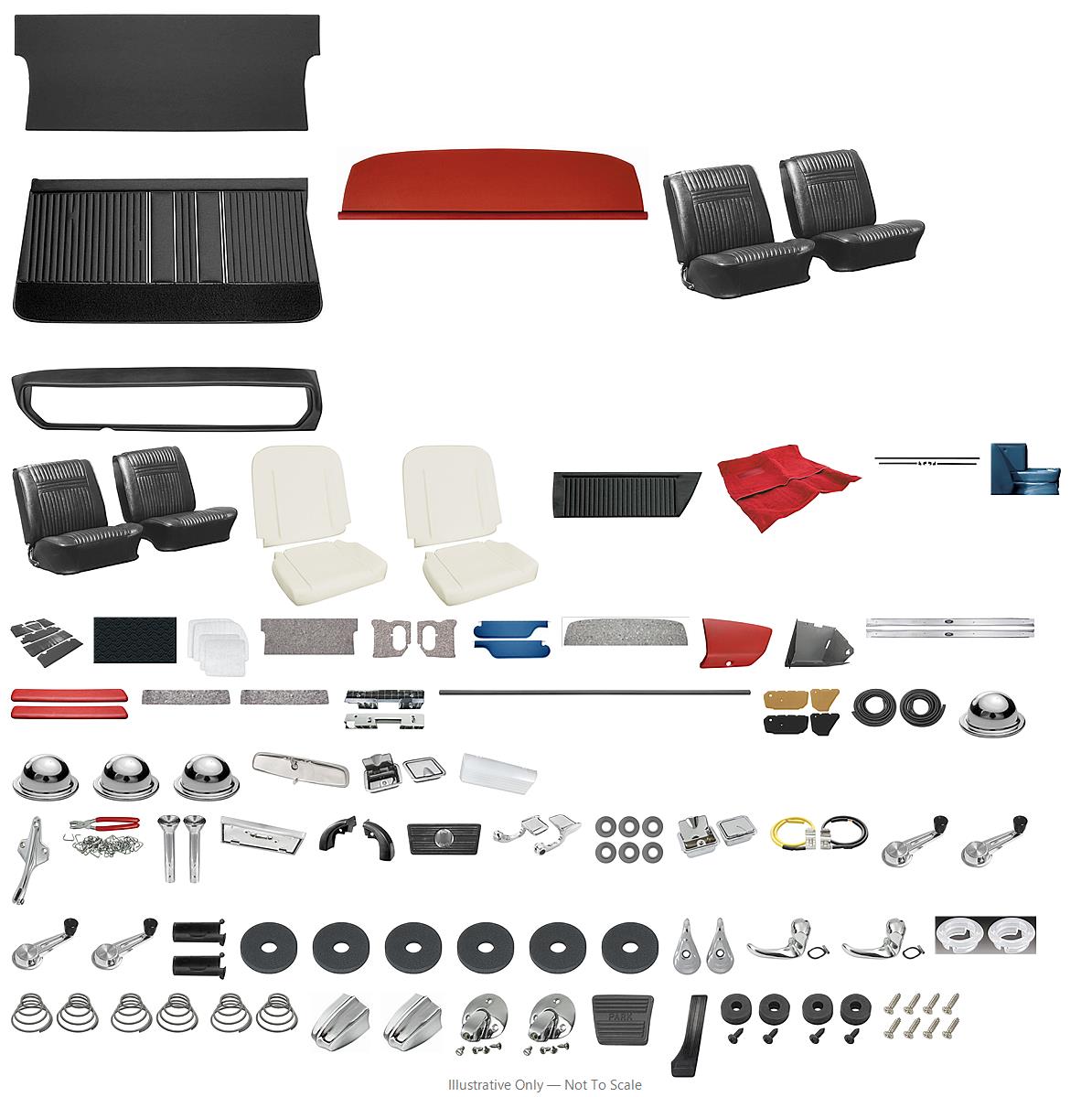 Photo of Interior Kit, 1964 Cutlass Stage IV, Buckets, Holiday Coupe, Legendary