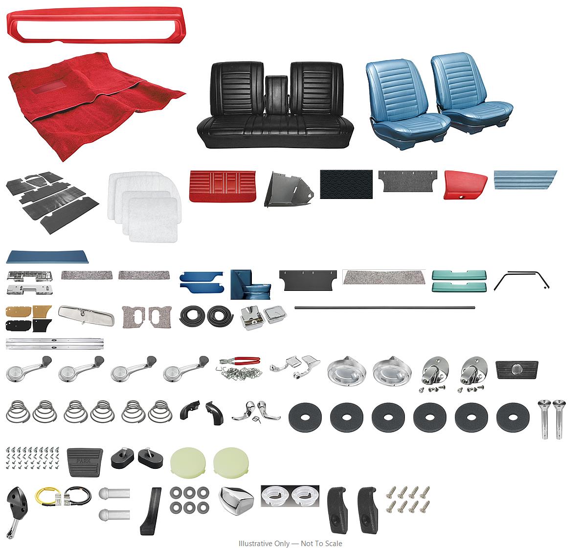 Photo of Interior Kit, 1967 Cutlass Holiday, Stage IV, Bench, Coupe, Legendary
