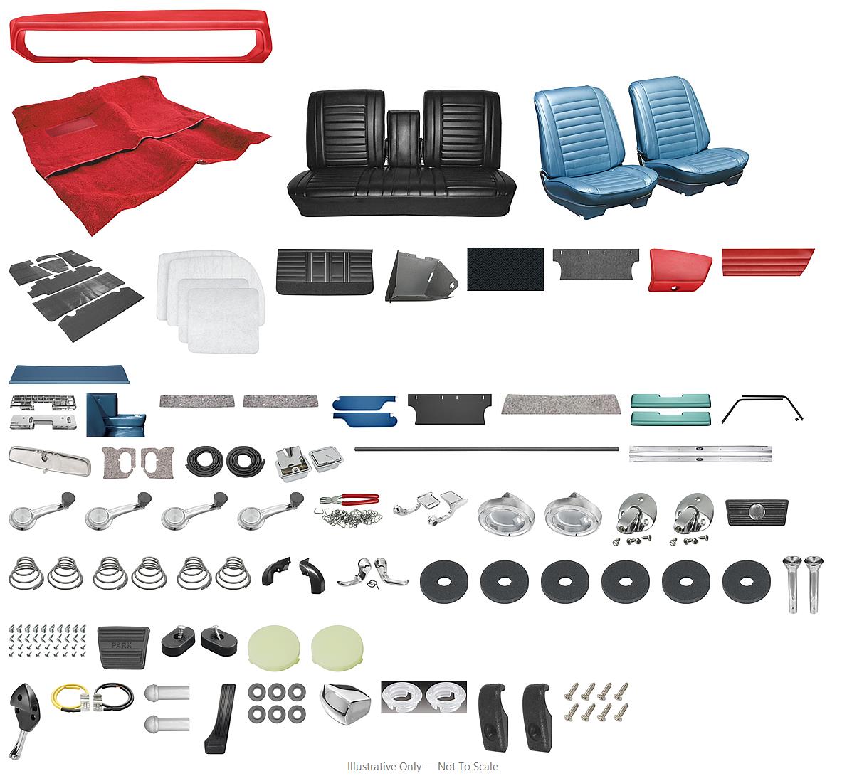 Photo of Interior Kit, 1967 Cutlass Holiday, Stage IV, Bench, Coupe, PUI