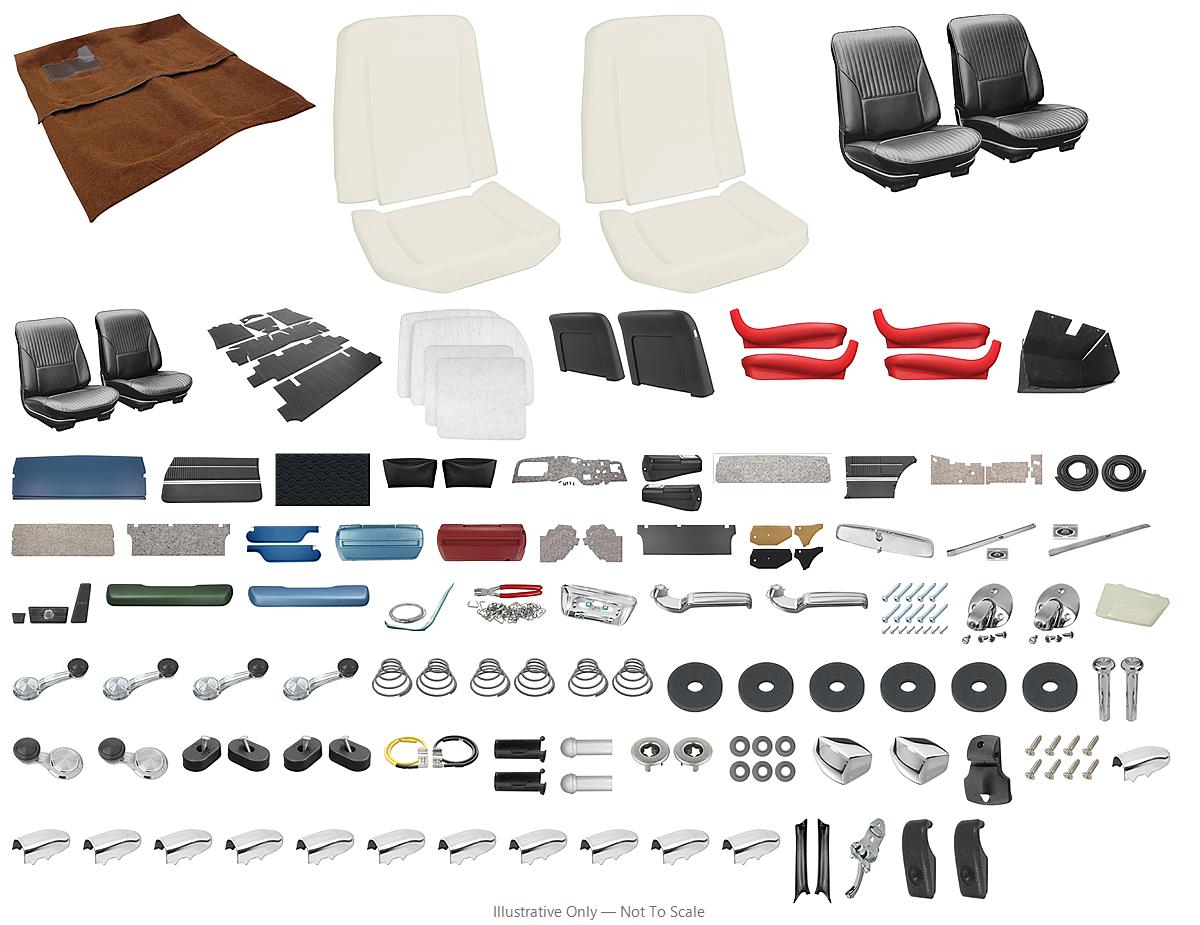 Photo of Interior Kit, 1968 Cutlass S/442, Stage IV, Buckets, Holiday Coupe LEG