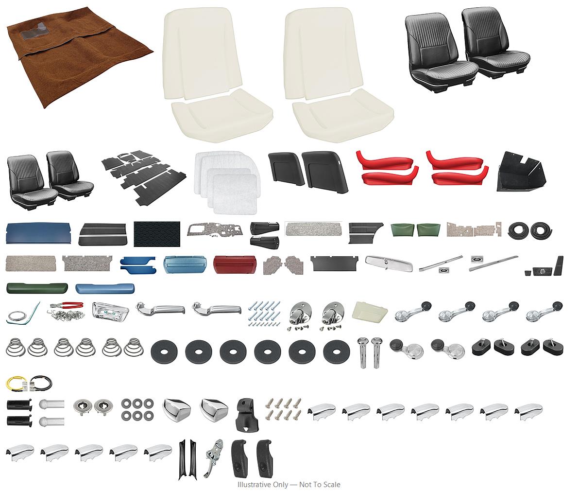 Photo of Interior Kit, 1968 Cutlass S/442, Stage IV, Buckets, Holiday Coupe PUI