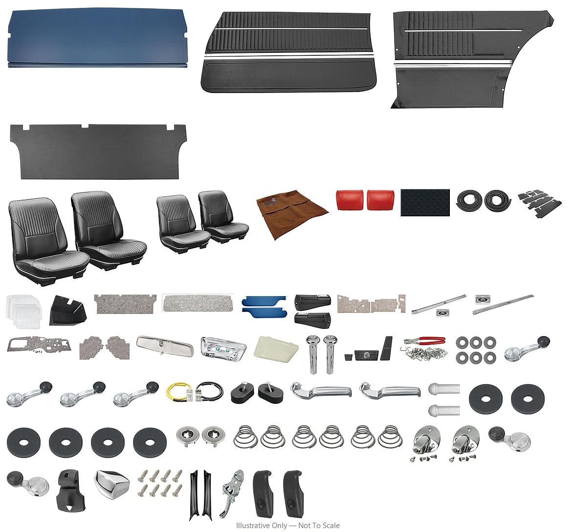 Photo of Interior Kit, 1968 Cutlass S/442, Stage IV, Bench, Holiday Coupe PUI