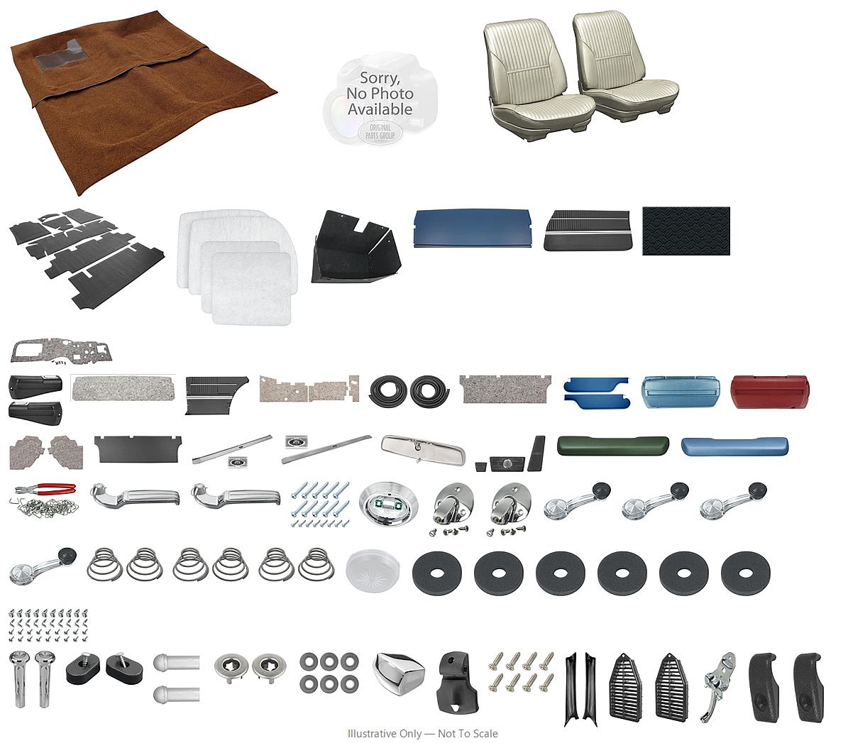 Photo of Interior Kit, 1969 Cutlass Stage IV, Bench, Holiday/442/Hurst Olds Coupe DI