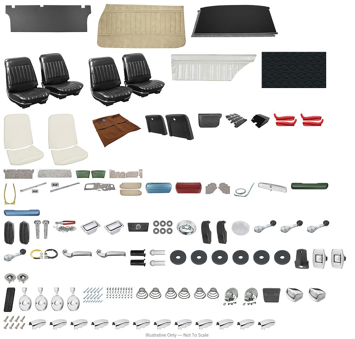 Photo of Interior Kit, 1971-72 Skylark Stage IV, Buckets, Coupe, PUI