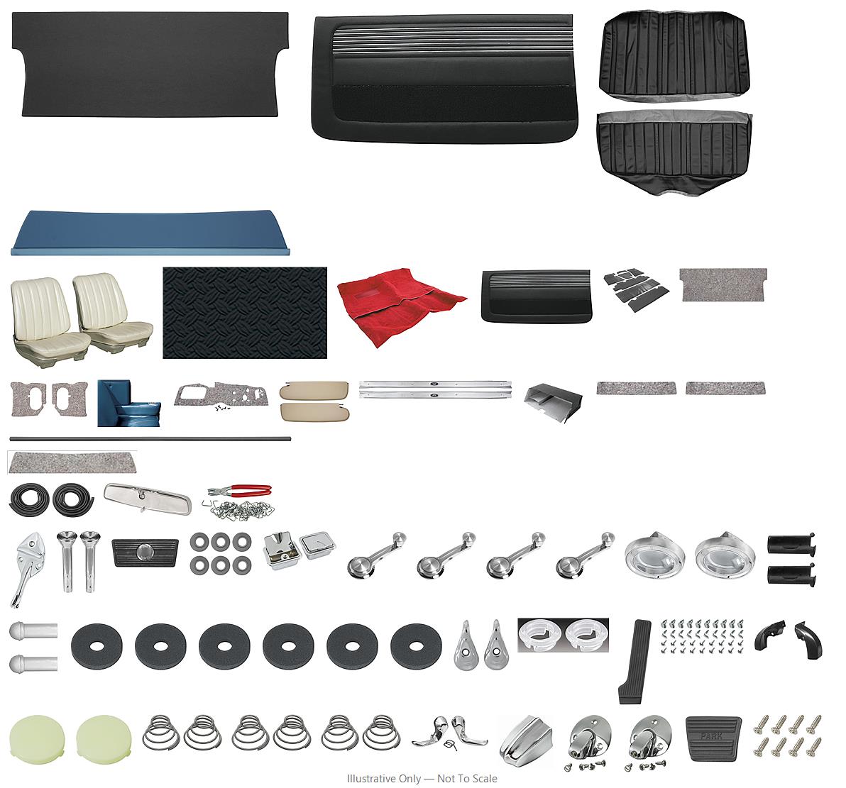 Photo of Interior Kit, 1966 Skylark Stage IV, SB w/o AR, Coupe, PUI