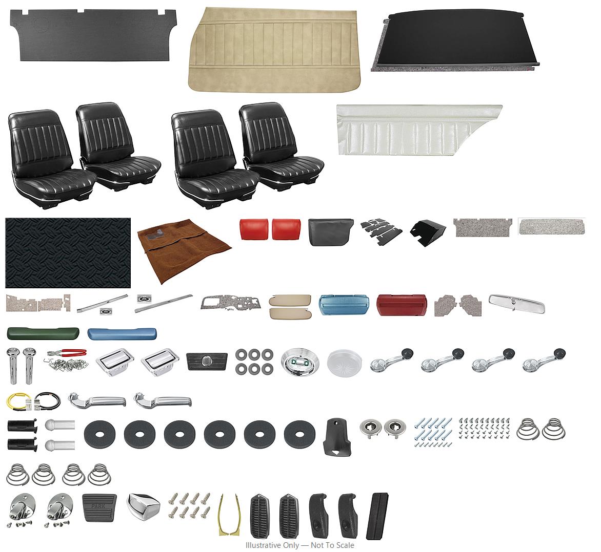 Photo of Interior Kit, 1971-72 Skylark (Custom) Stage IV, SB w/o AR, Coupe, PUI