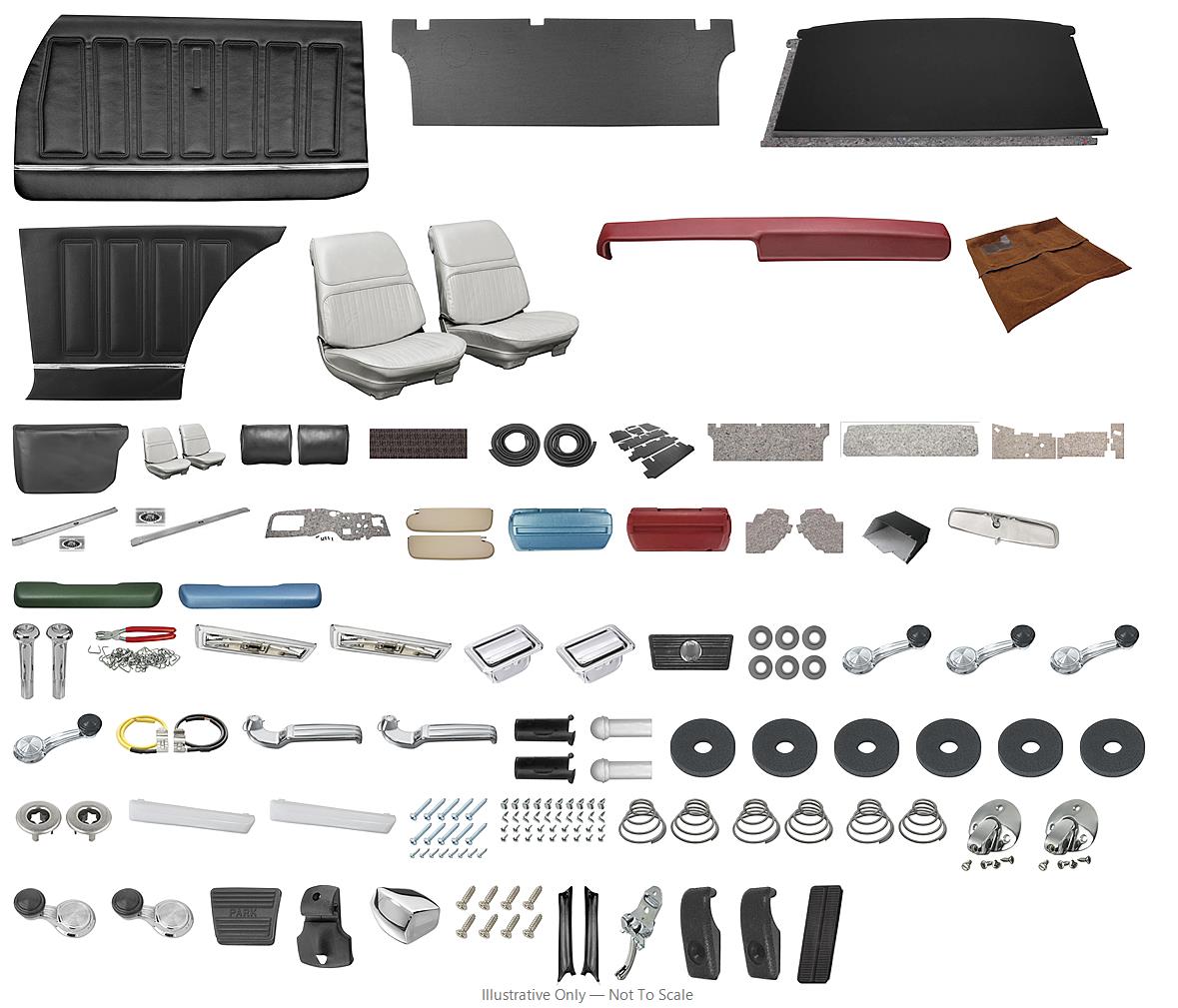 Photo of Interior Kit, 1968 Skylark Stage IV, Standard Bench, Coupe, w/o AC LEG