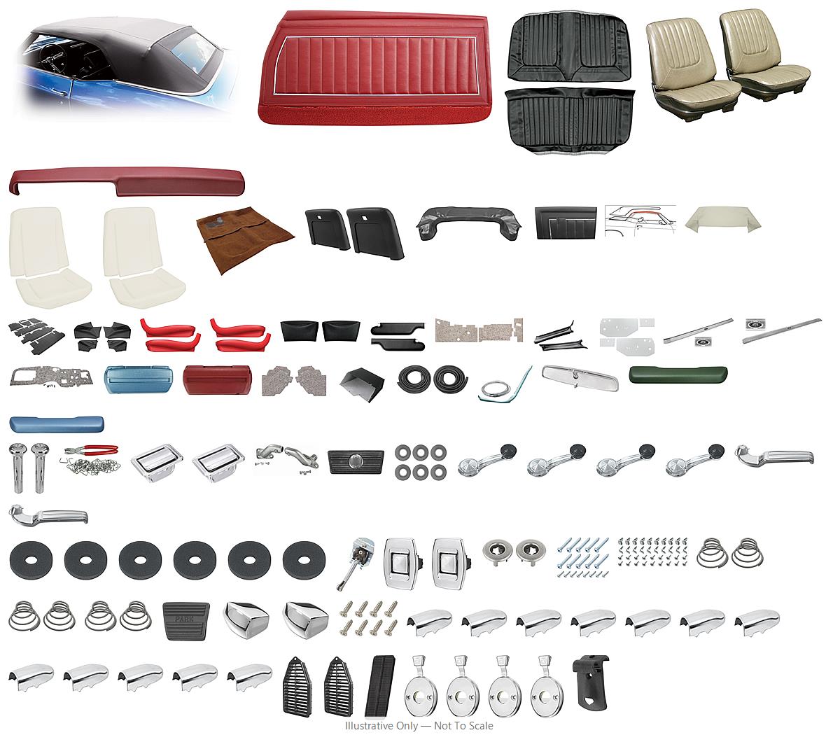 Photo of Interior Kit, 1969 Skylark Stage IV, Buckets, Convertible, w/o AC LEG
