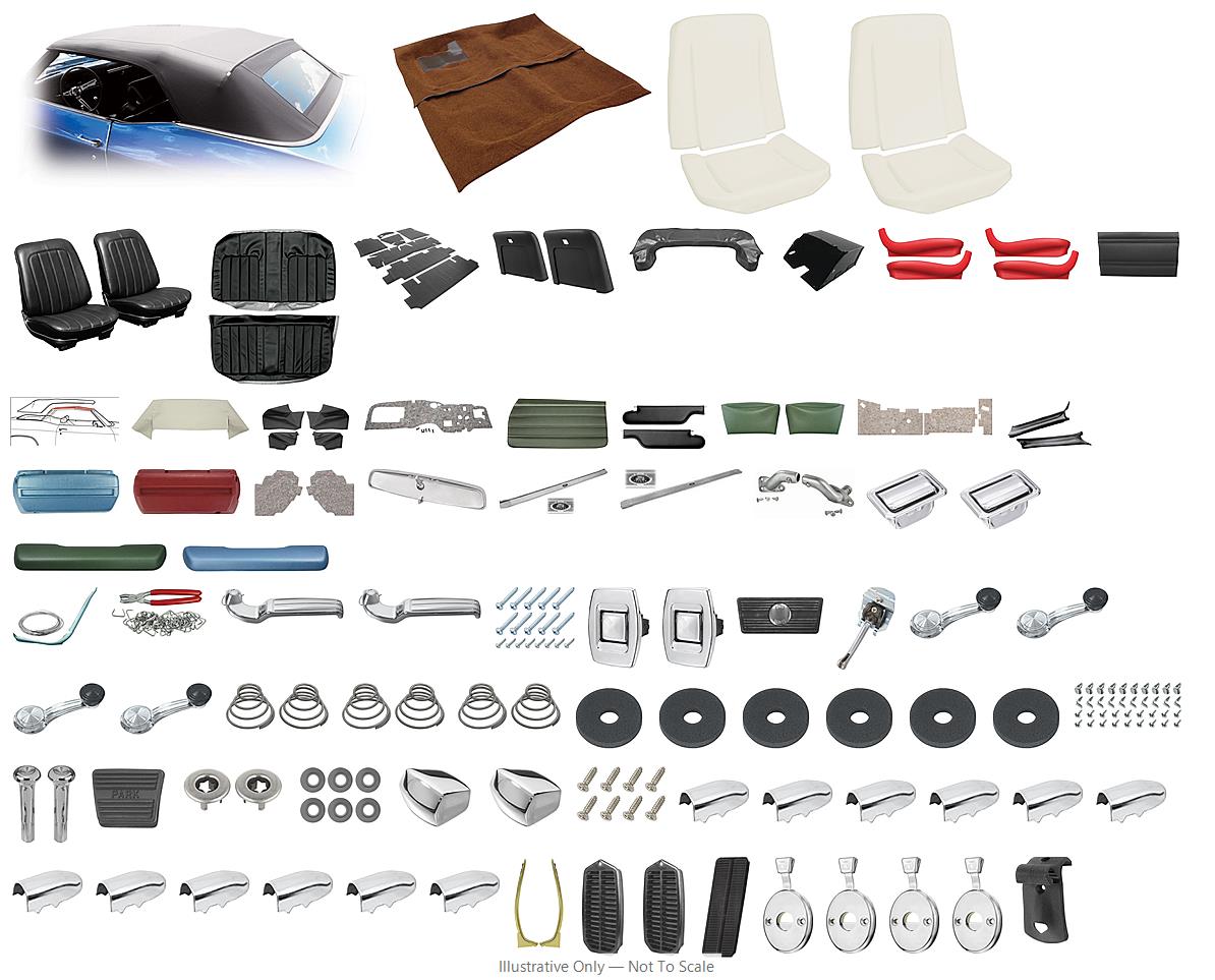 Photo of Interior Kit, 1970 Skylark Stage IV, Buckets, Convertible PW, PUI