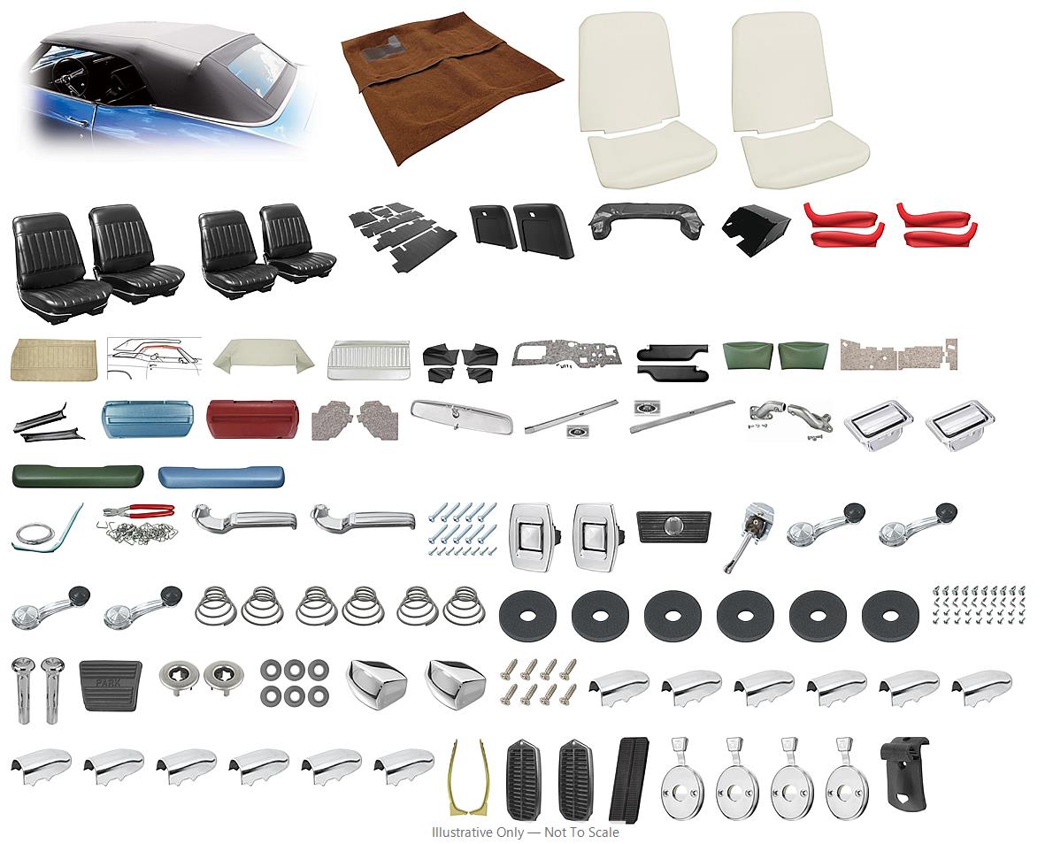 Photo of Interior Kit, 1971-72 Skylark Stage IV, Buckets, Convertible PW, PUI