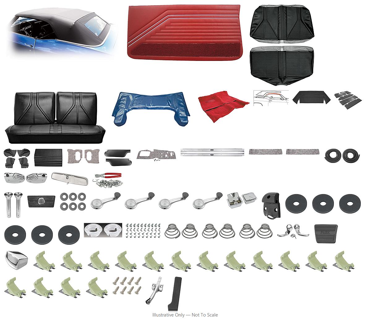 Photo of Interior Kit, 1967 Skylark (Custom) Stage IV, SB w/o AR, Convertible, PUI
