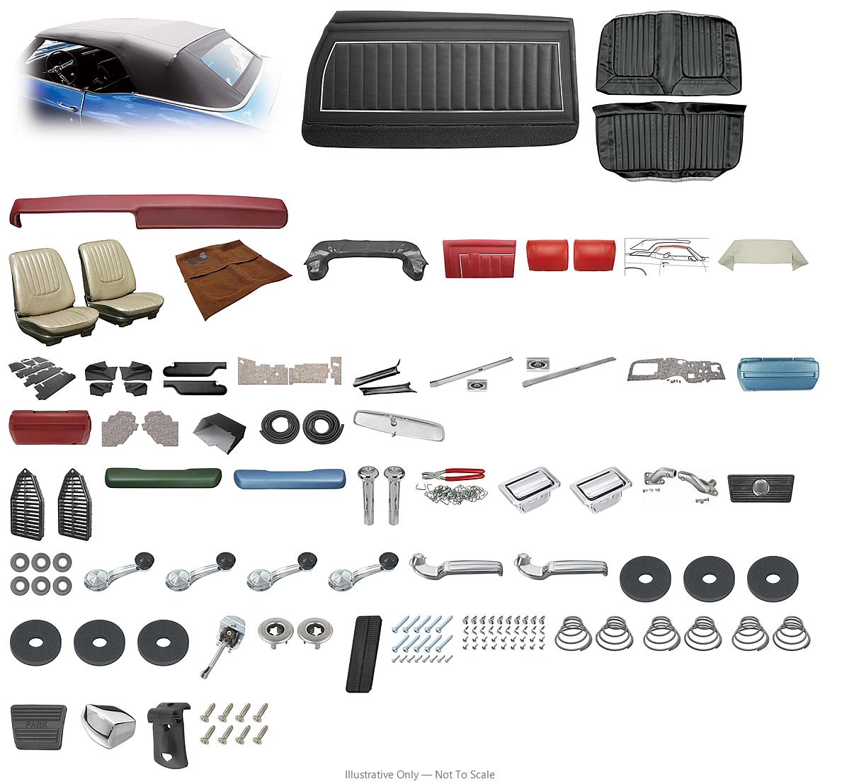 Photo of Interior Kit, 1969 Skylark Stage IV, Bench, Convertible w/Armrest, w/o AC PUI
