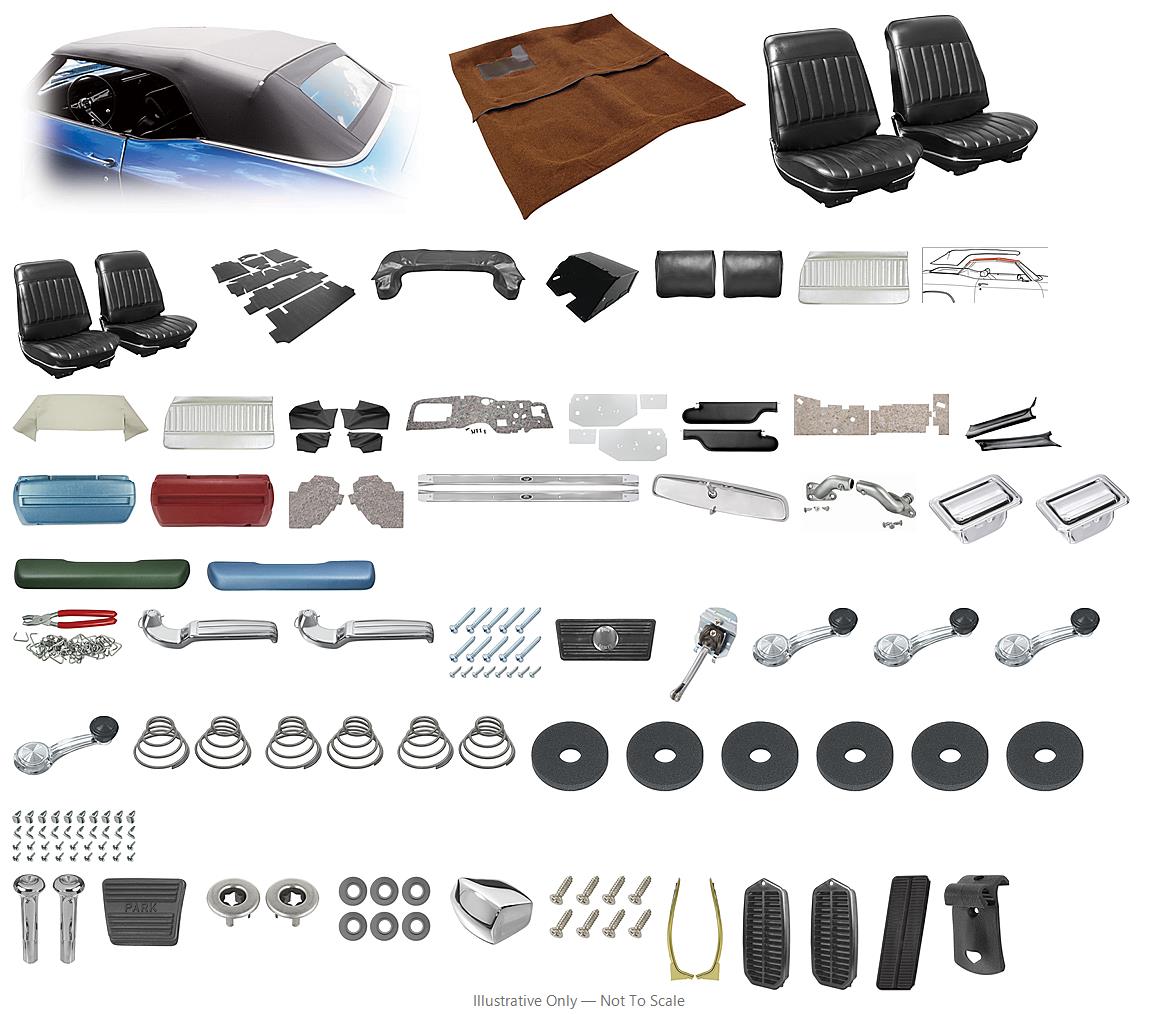Photo of Interior Kit, 1971-72 Skylark (Custom) Stage IV, SB w/o AR, Convertible PW, Lgd