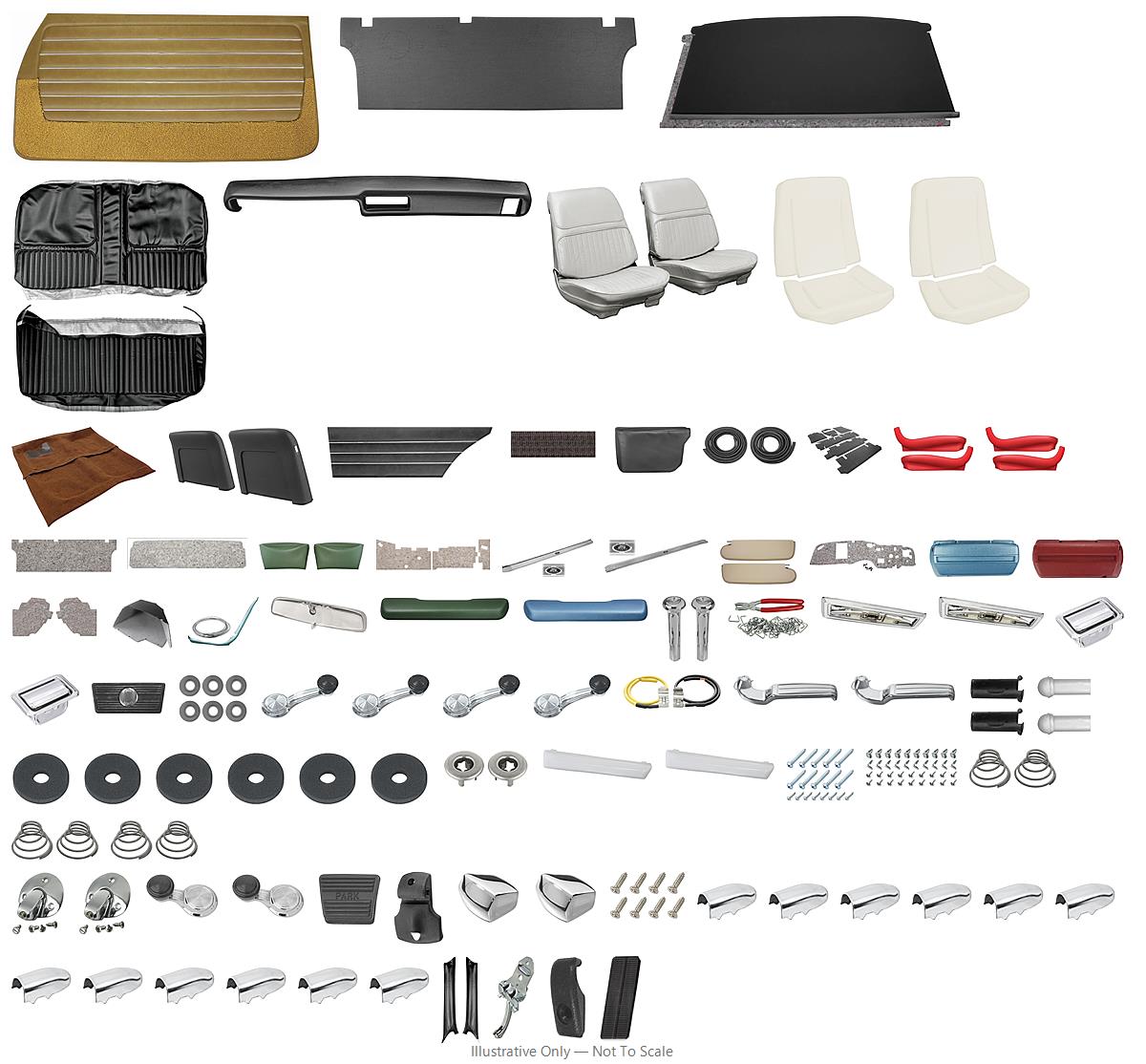Photo of Interior Kit, Stage IV, 1968 Skylark Coupe, Buckets, w/AC, PUI