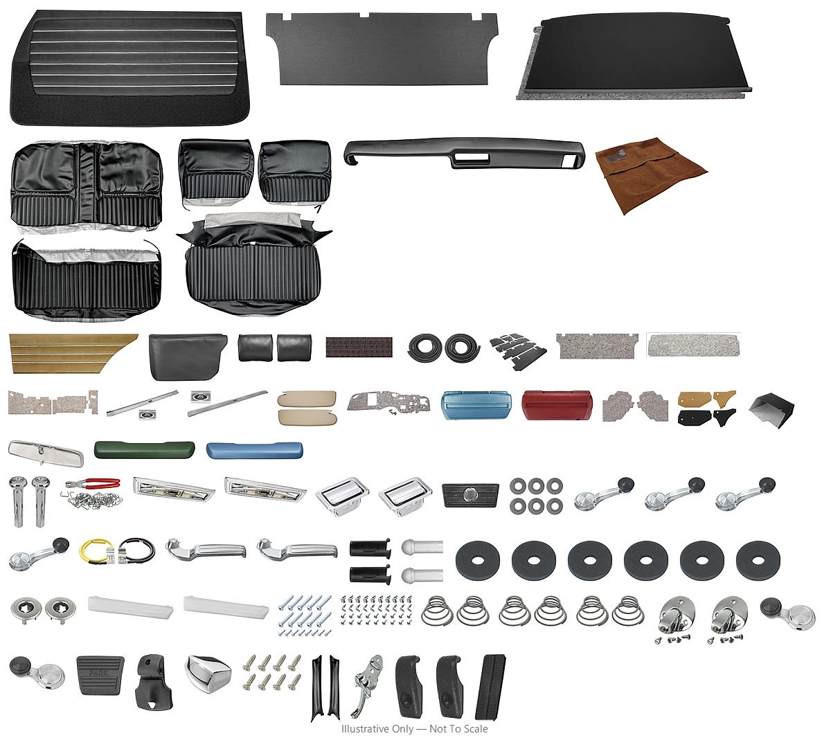 Photo of Interior Kit, Stage IV, 1968 Skylark Coupe, Custom Bench, w/o Armrest, w/AC, LEG