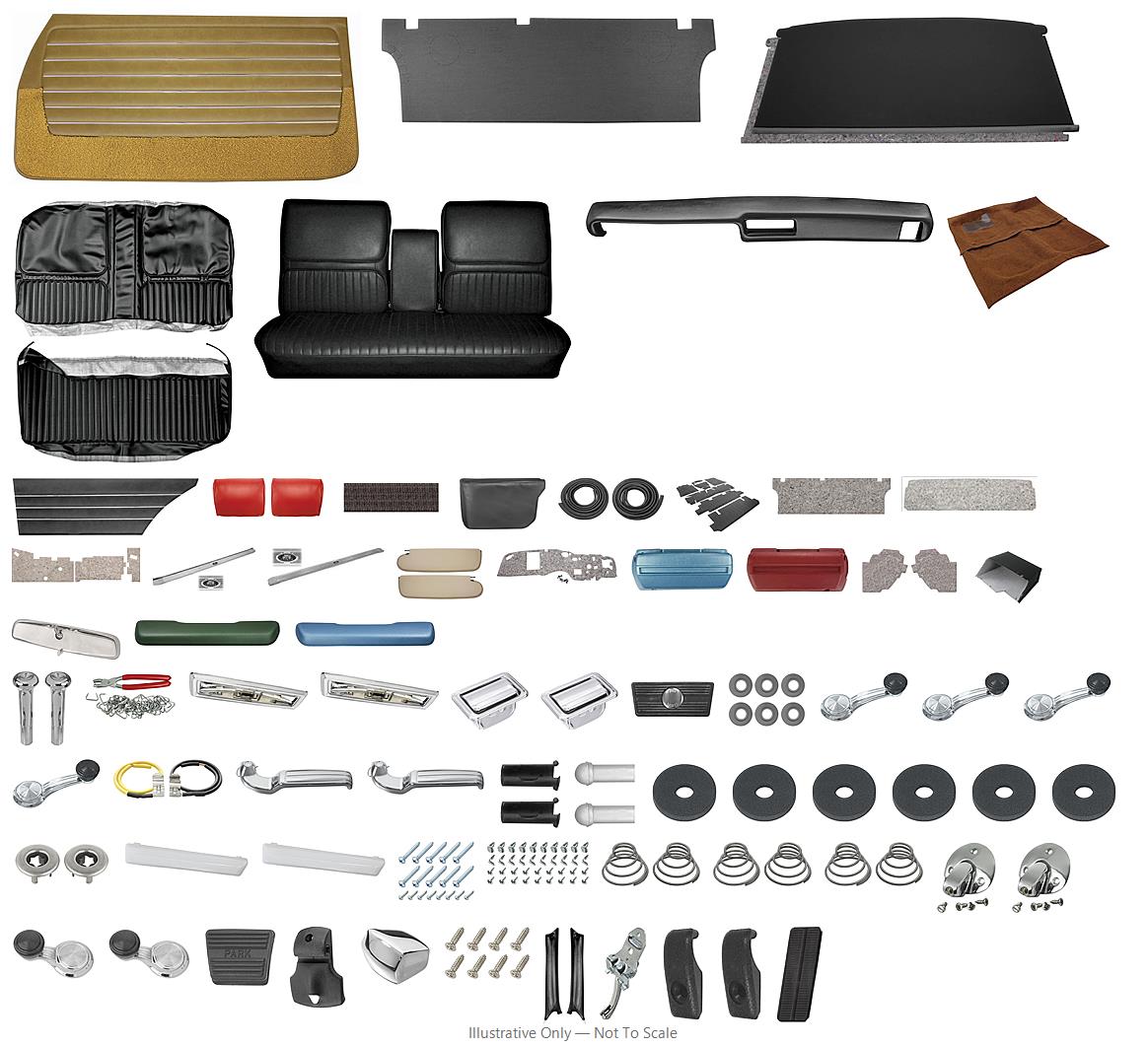 Photo of Interior Kit, Stage IV, 1968 Skylark Coupe, Custom Bench, w/Armrest, w/AC PUI