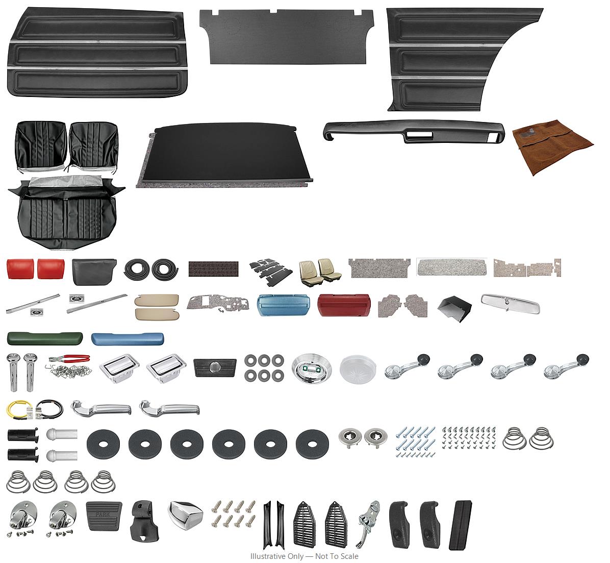 Photo of Interior Kit, Stage IV, 1969 Skylark Coupe, Standard Bench, w/AC PUI