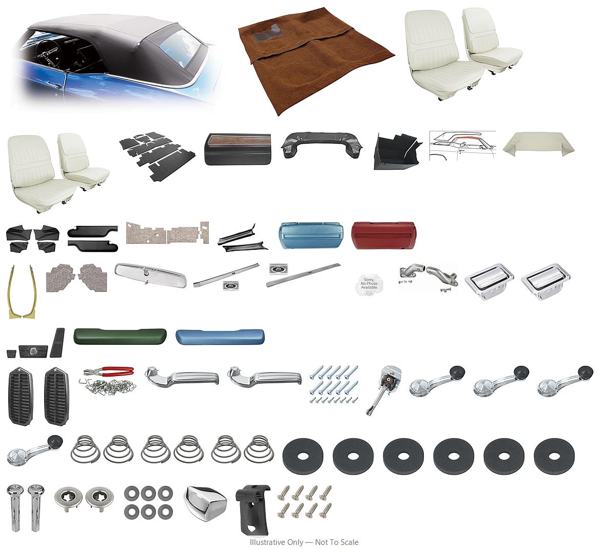 Photo of Interior Kit, 1971-72 Cutlass 442 , Stage IV, Bench, CnvP, Distinctive