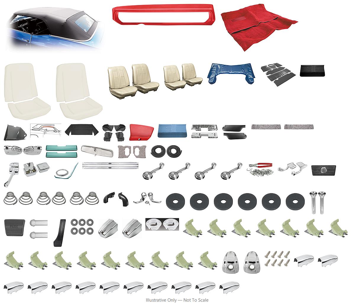 Photo of Interior Kit, 1966 Cutlass Holiday, Stage IV, Buckets, Convertible, Distinctive