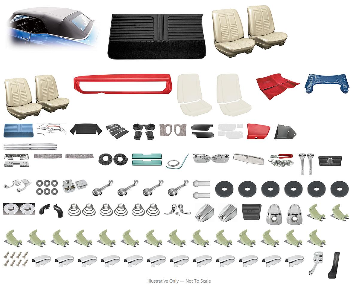 Photo of Interior Kit, 1966 Cutlass Holiday, Stage IV, Buckets, Convertible, Legendary