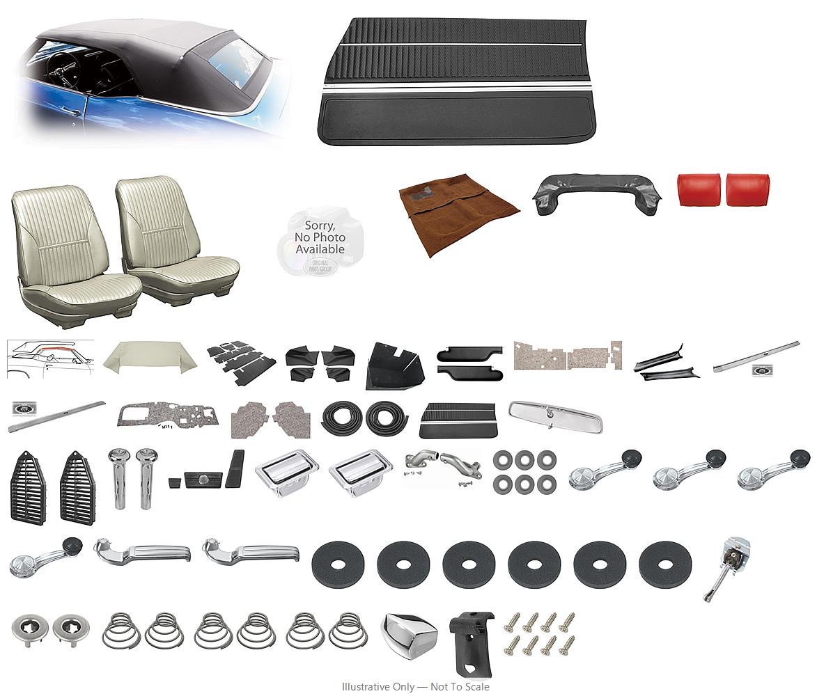 Photo of Interior Kit, 1969 Cutlass Stage IV, Bench, Holiday/442 Convertible, Plastic PUI