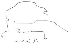 Brake Line Set, Frt, 67-70 C10/C1500, 2WD, Std Brakes, Outboard of Frame, 6pc