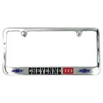 License Plate Frame, Cheyenne 10 w/Blue Bowtie, 2 Hole