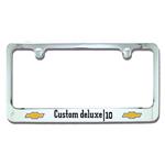 License Plate Frame, Custom Deluxe|10, w/Gold Bowties, 2 Hole