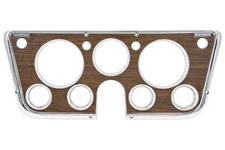 Dash Bezel, 1969-72 GM Truck, Suburban, Blazer & Jimmy, 7 Gauge, Woodgrain With Chrome