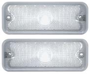 Lens, Park Lamp, 1975-78 GM Truck, Diffused, Clear, w/Side Moldings, Pair