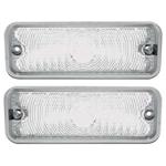 Lens, Park Lamp, 75-75 GM Truck, Non-Diffused, Clear, w/o Side Mldng, Pair