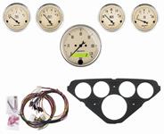 Gauge Set w/Panel, Autometer Direct Fit, 1955-59 Chevrolet Truck, 5-Gauge