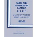 Parts Catalog, Body/Chassis, 1985-86 GM Truck/Suburban/Blazer/Jimmy
