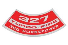 Decal, Air Cleaner, 1964-77 Chevelle & El Camino & MC, 327 Turbo-Fire 350HP