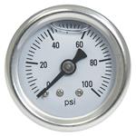Gauge, Fuel Pressure, Chrome Steel w/White Face, Liquid Filled