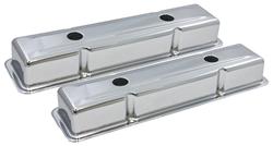 Valve Covers, Steel, 1964-86 SB Chevrolet, 2-Holes, Plain w/Baffles