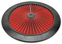 Air Cleaner Lid, 14" Flow-Thru, Black Trim Ring w/Filter