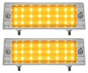 Parking Lamp Assembly, Front, 1947-53 Chevy/GMC Truck, LED w/Bezel, Pair