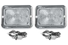 Parking Lamp Assembly, Front, 54-55 Chevy/GMC Trucks, Clear w/6 Volt System, Pr