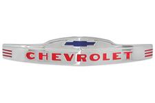 Emblem, Hood Front, 1947-53 Chevrolet Trucks, Chrome/Red