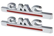 Emblem, Hood Sides, 1947-54 GMC Trucks, Chrome w/Red