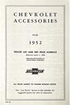 Accessory Sales Brochure, 1952 Chevrolet