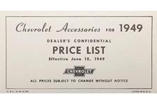 Accessory Sales Brochure, 1949 Chevrolet