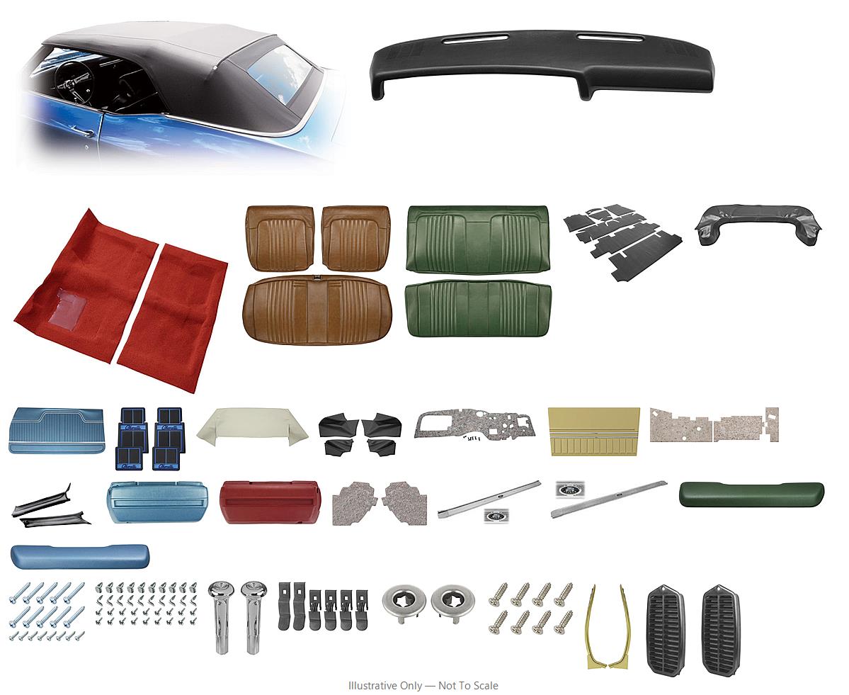 Photo of Interior Kit, 1971-72 Chevelle Stage III, Spt Bench, Convertible PW, Distinctive