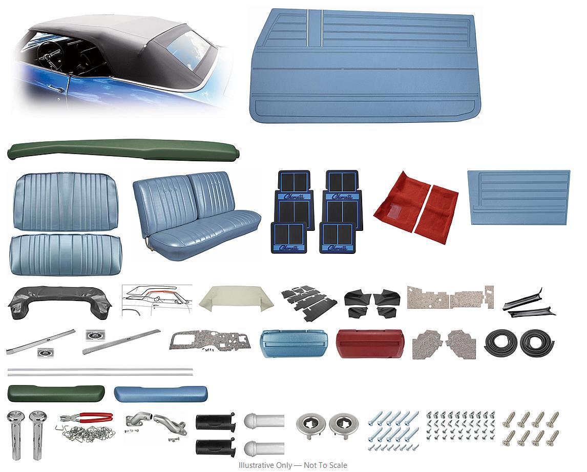 Photo of Interior Kit, 1968 Chevelle Stage III, Split Bench, Convertible Plastic DI