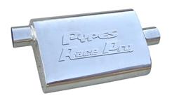 Muffler, Pypes, Race Pro, Oval 3" I/O, Offset/Center, 14" Long